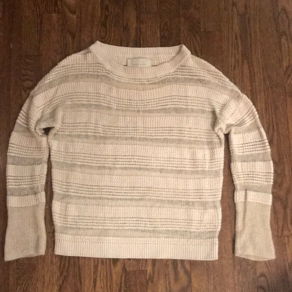 Brochu Walker beige long sleeve sweater cashmere/mohair/wool/cotton/nylon Size P